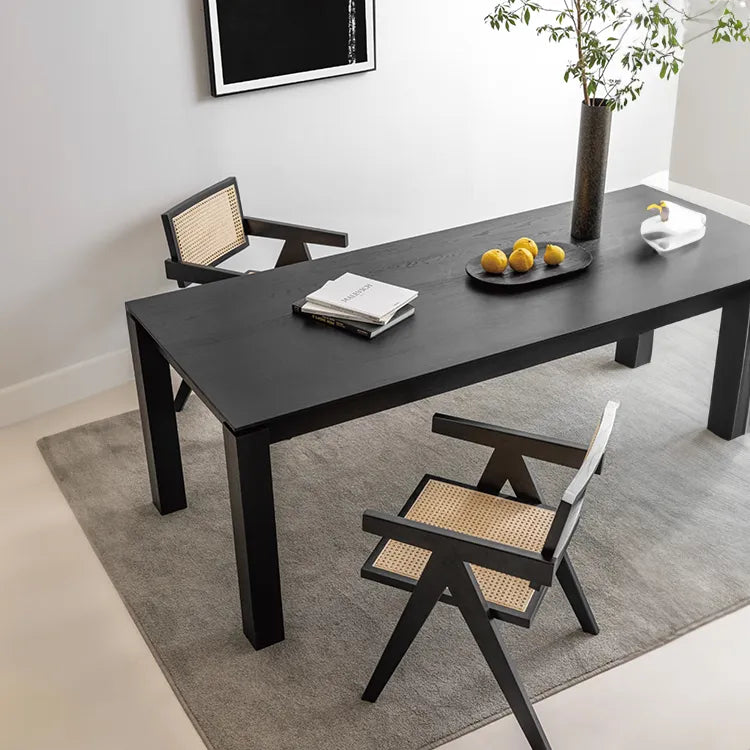 Modern Ash Wood Dining Table Set - Sleek Design for Stylish Dining Spaces hms-4054