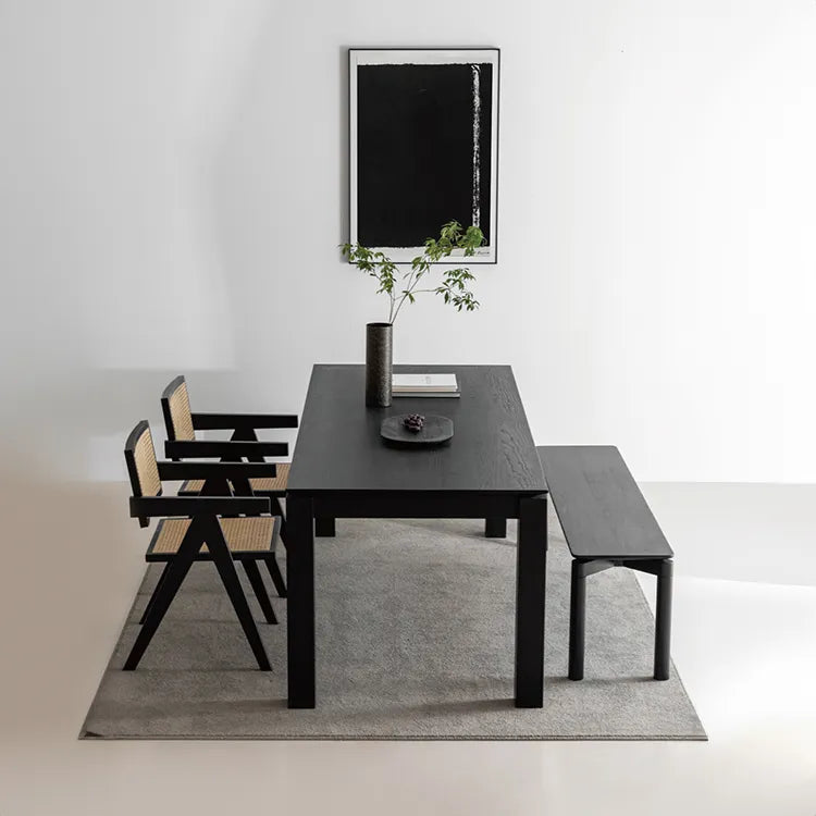 Modern Ash Wood Dining Table Set - Sleek Design for Stylish Dining Spaces hms-4054