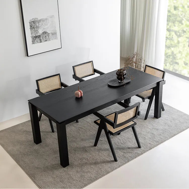 Modern Ash Wood Dining Table Set - Sleek Design for Stylish Dining Spaces hms-4054