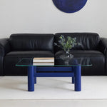 Stylish Tempered Glass & Ash Wood Coffee Table - Modern Rectangular Design for Living Room Décor hms-4057