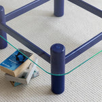 Stylish Tempered Glass & Ash Wood Coffee Table - Modern Rectangular Design for Living Room Décor hms-4057