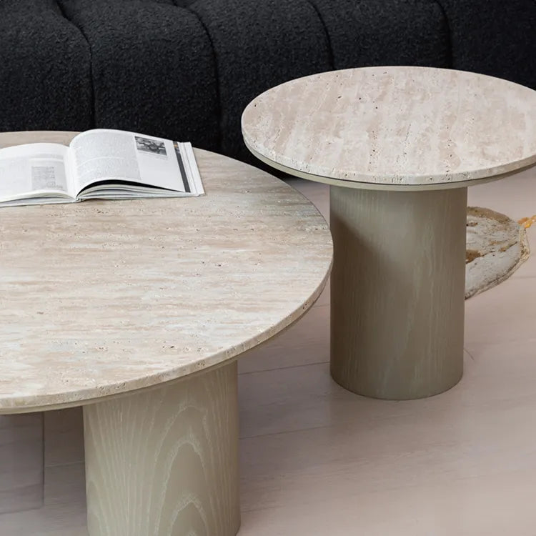 Modern Round Coffee Table with Sleek Ceramic Sintered Stone Top – Perfect for Contemporary Living Rooms hms-4058