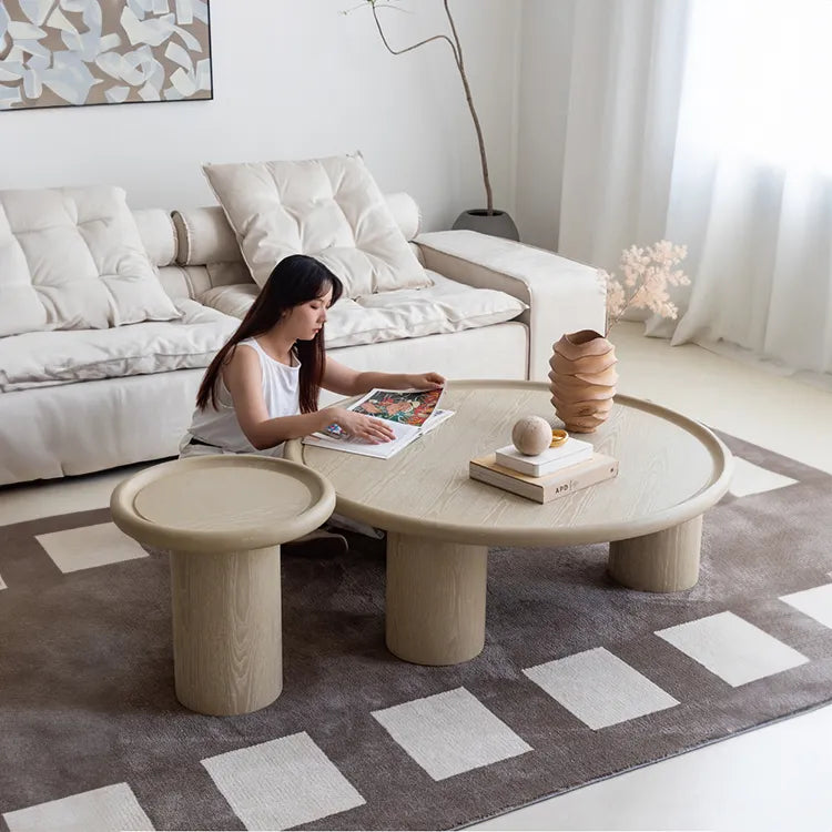 Modern Round Coffee Table with Sleek Ceramic Sintered Stone Top – Perfect for Contemporary Living Rooms hms-4058