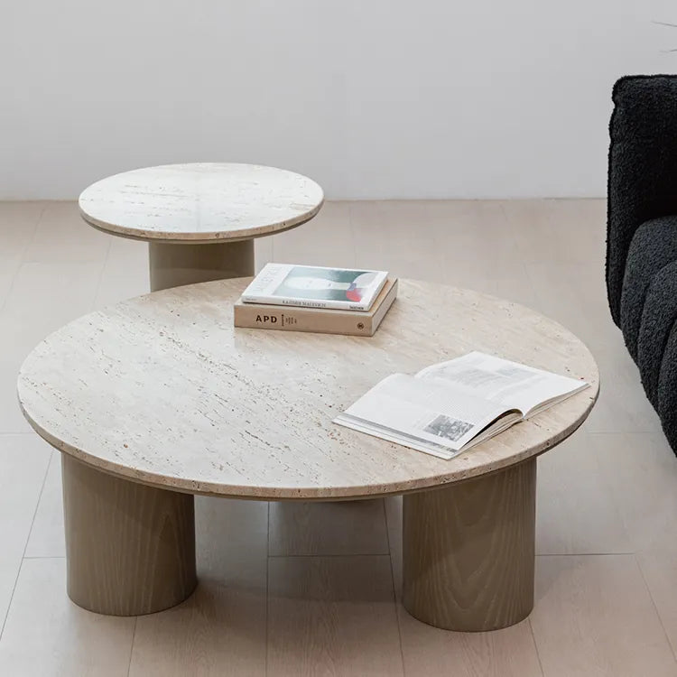 Modern Round Coffee Table with Sleek Ceramic Sintered Stone Top – Perfect for Contemporary Living Rooms hms-4058