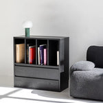 Modern Ash Wood Cabinet with Multi-Layer Shelves and Tempered Glass Doors hms-4059