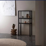 Sleek Ash Wood Display Cabinet with Tempered Glass Doors - Modern Home Essentials hms-4060