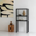 Sleek Ash Wood Display Cabinet with Tempered Glass Doors - Modern Home Essentials hms-4060