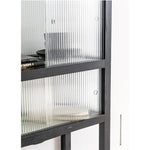 Sleek Ash Wood Display Cabinet with Tempered Glass Doors - Modern Home Essentials hms-4060
