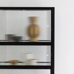 Sleek Ash Wood Display Cabinet with Tempered Glass Doors - Modern Home Essentials hms-4060