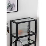 Sleek Ash Wood Display Cabinet with Tempered Glass Doors - Modern Home Essentials hms-4060
