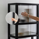 Sleek Ash Wood Display Cabinet with Tempered Glass Doors - Modern Home Essentials hms-4060