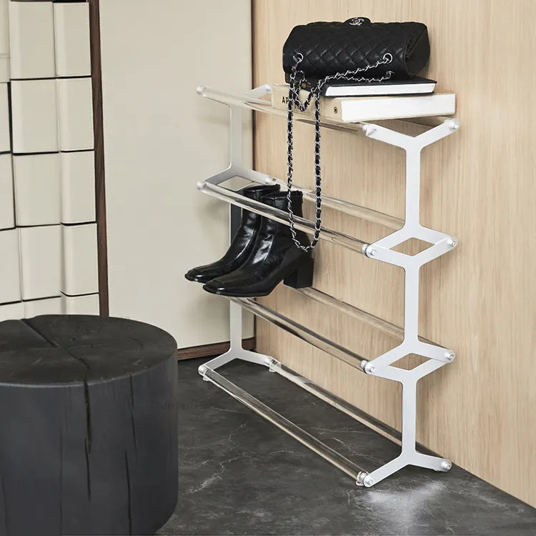 Elegant Acrylic Aluminum Storage Rack | Stylish Space-Saving Solution for Home & Office hms-4061