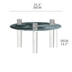 Stylish Tempered Glass Coffee Table with Acrylic Legs - Modern Living Room Centerpiece hms-4062