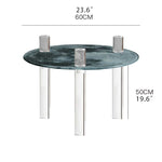Stylish Tempered Glass Coffee Table with Acrylic Legs - Modern Living Room Centerpiece hms-4062