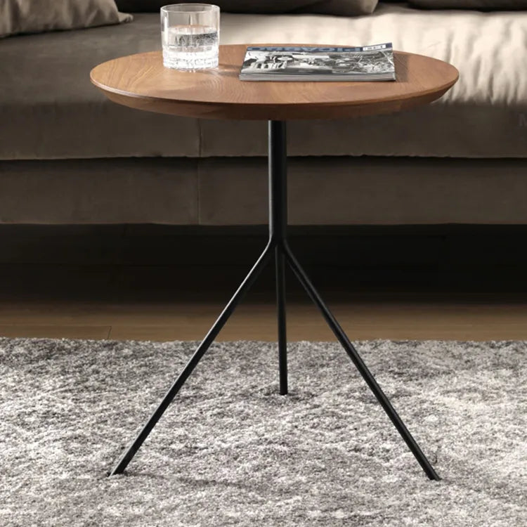 Modern Round Coffee Table with Metal Base - Stylish Accent for Living Room hms-4065