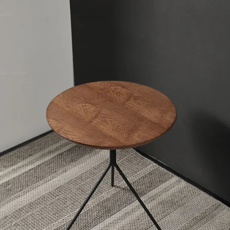 Modern Round Coffee Table with Metal Base - Stylish Accent for Living Room hms-4065