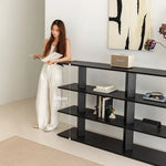 Sleek Ash Wood Storage Rack - Multi-layer Board Shelving for Modern Spaces hms-4066