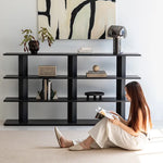 Sleek Ash Wood Storage Rack - Multi-layer Board Shelving for Modern Spaces hms-4066