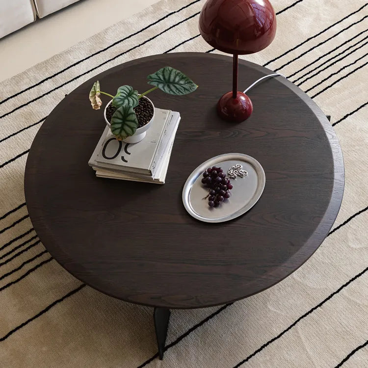 Elegant Round Coffee Table - Modern Design with Density Board Finish hms-4076