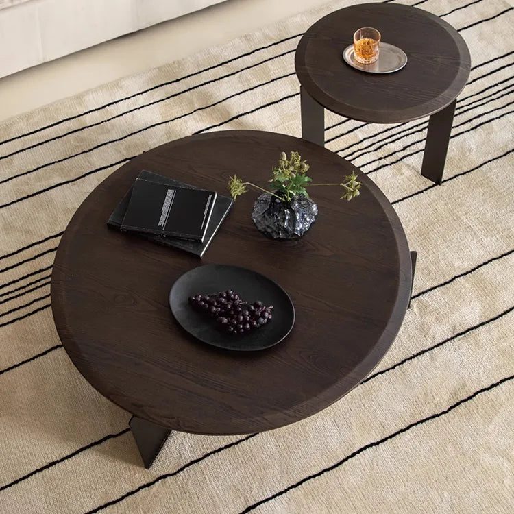 Elegant Round Coffee Table - Modern Design with Density Board Finish hms-4076