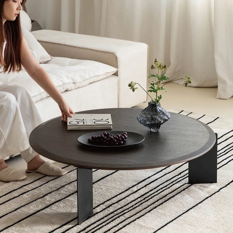 Elegant Round Coffee Table - Modern Design with Density Board Finish hms-4076