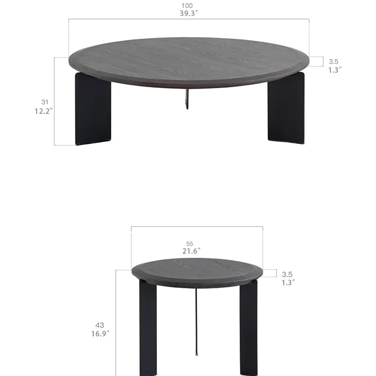 Elegant Round Coffee Table - Modern Design with Density Board Finish hms-4076