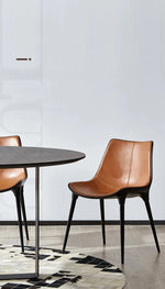 Stylish GFRP & PU Leather Dining Chair - Modern Design for Elegant Spaces hmsf-4666