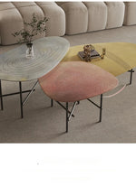 Stylish Sintered Stone Stainless Coffee Table Set – Modern Design with Artful Touch for Living Room Decor hmsf-4667