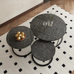 Stylish Acrylic Stainless Steel Coffee Table Set - Modern Nesting Tables for Living Room Decor hmsf-4668