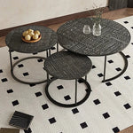 Stylish Acrylic Stainless Steel Coffee Table Set - Modern Nesting Tables for Living Room Decor hmsf-4668