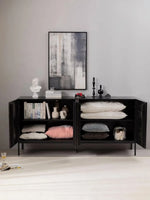 Stylish Solid Wood and Acrylic Cabinet with Unique Textured Design – Perfect for Modern Living Spaces hmsf-4670