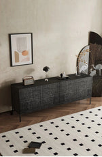 Stylish Solid Wood and Acrylic Cabinet with Unique Textured Design – Perfect for Modern Living Spaces hmsf-4670
