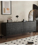 Stylish Solid Wood and Acrylic Cabinet with Unique Textured Design – Perfect for Modern Living Spaces hmsf-4670