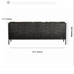 Stylish Solid Wood and Acrylic Cabinet with Unique Textured Design – Perfect for Modern Living Spaces hmsf-4670
