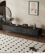 Elegant Solid Wood Acrylic TV Cabinet with Intricate Pattern Design - Modern Storage Solution for Living Room hmsf-4671