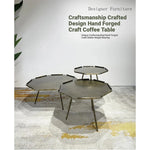 Stylish Octagonal Coffee Table Set - Modern Metal Accent Tables for Living Room Decor hmsf-4679