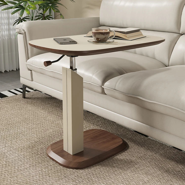 Adjustable Modern Tea Table with Multi-layer Board & Synthetic Leather Design for Living Room Comfort hmx-5091
