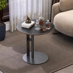 Stylish Synthetic Leather Coffee Table with Stainless Steel Base – Modern Accent for Living Room Decor hmx-5092