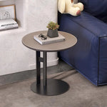 Stylish Synthetic Leather Coffee Table with Stainless Steel Base – Modern Accent for Living Room Decor hmx-5092