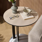 Stylish Synthetic Leather Coffee Table with Stainless Steel Base – Modern Accent for Living Room Decor hmx-5092