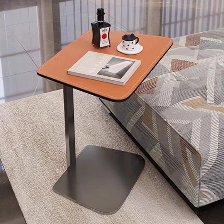Sleek Modern Coffee Table with Synthetic Leather and Stainless Steel Frame - Perfect for Any Living Space hmx-5094