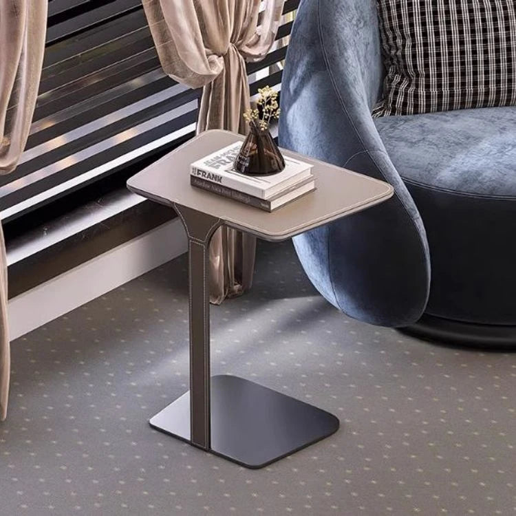 Sleek Modern Coffee Table with Synthetic Leather and Stainless Steel Frame - Perfect for Any Living Space hmx-5094