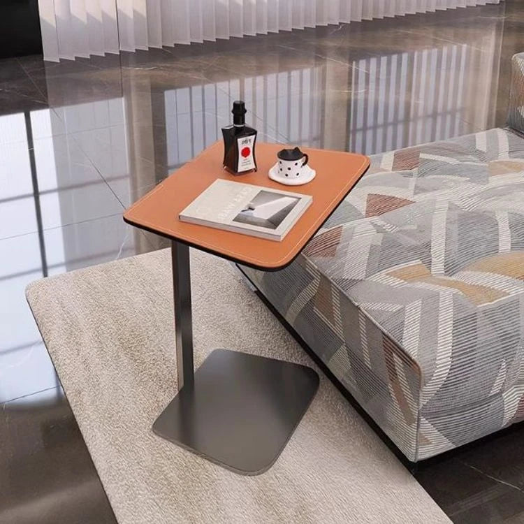 Sleek Modern Coffee Table with Synthetic Leather and Stainless Steel Frame - Perfect for Any Living Space hmx-5094
