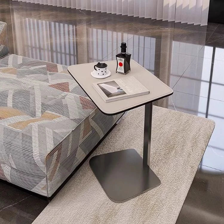 Sleek Modern Coffee Table with Synthetic Leather and Stainless Steel Frame - Perfect for Any Living Space hmx-5094