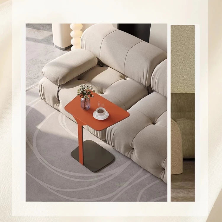 Sleek Modern Coffee Table with Synthetic Leather and Stainless Steel Frame - Perfect for Any Living Space hmx-5094