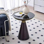 Modern Ash Wood Tea Table with Tempered Glass Top - Stylish Accent for Living Room & Office hmx-5096