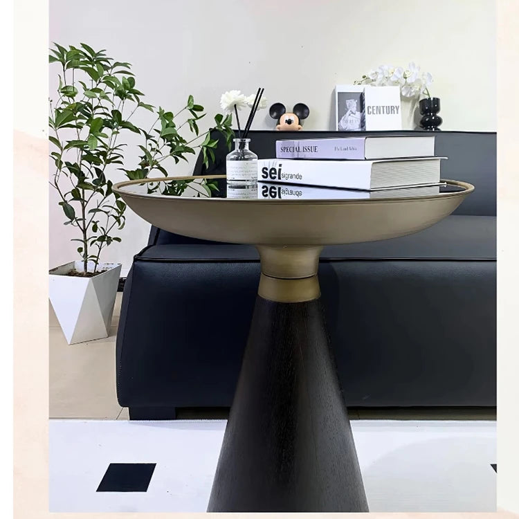 Modern Ash Wood Tea Table with Tempered Glass Top - Stylish Accent for Living Room & Office hmx-5096