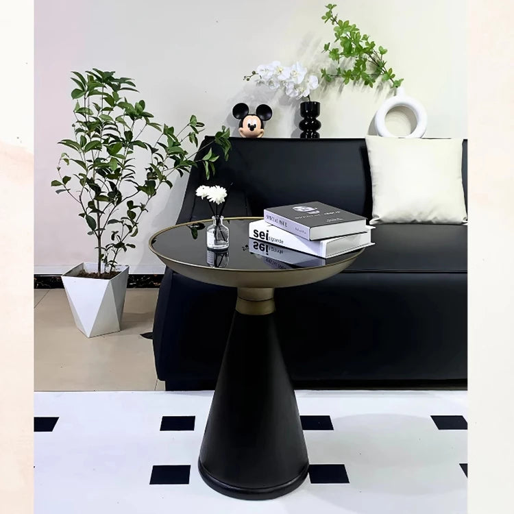 Modern Ash Wood Tea Table with Tempered Glass Top - Stylish Accent for Living Room & Office hmx-5096