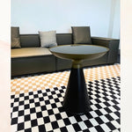 Modern Ash Wood Tea Table with Tempered Glass Top - Stylish Accent for Living Room & Office hmx-5096