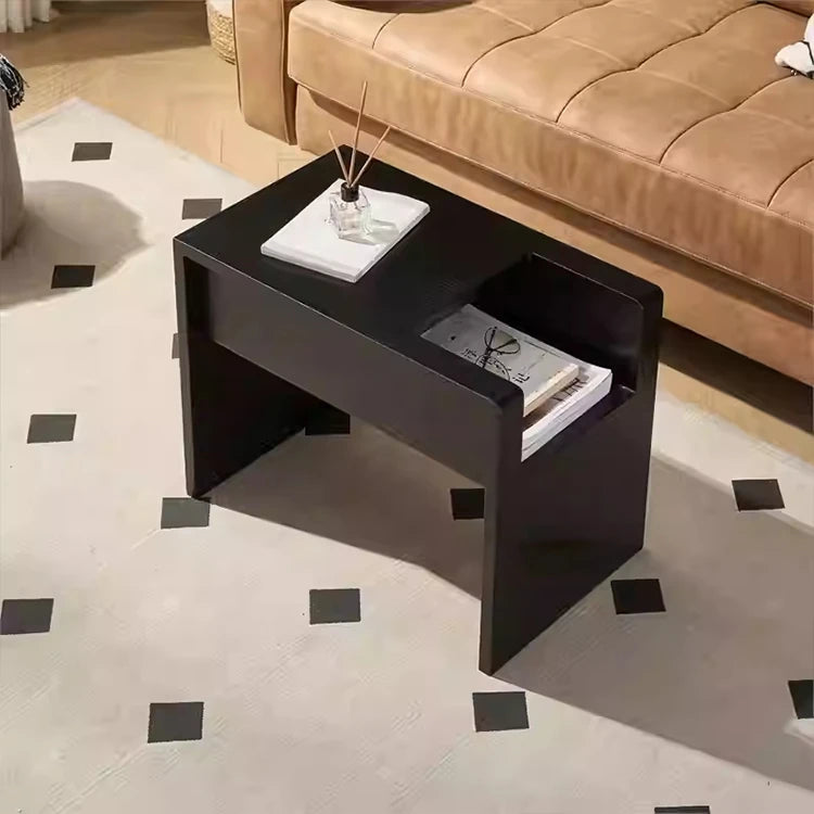 Stylish Ash Wood Tea Table with Magazine Storage - Modern Living Room Accent Furniture hmx-5097